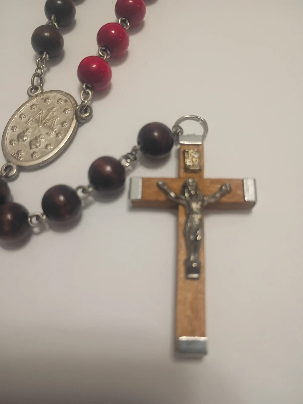 Multi-Color Wooden Bead Rosary with Crucifix Made In Italy Catholic